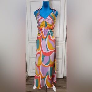 Skies Are Blue Lavender and Orange Swirl Sundress